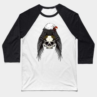 Eagle sitting on the skull Baseball T-Shirt